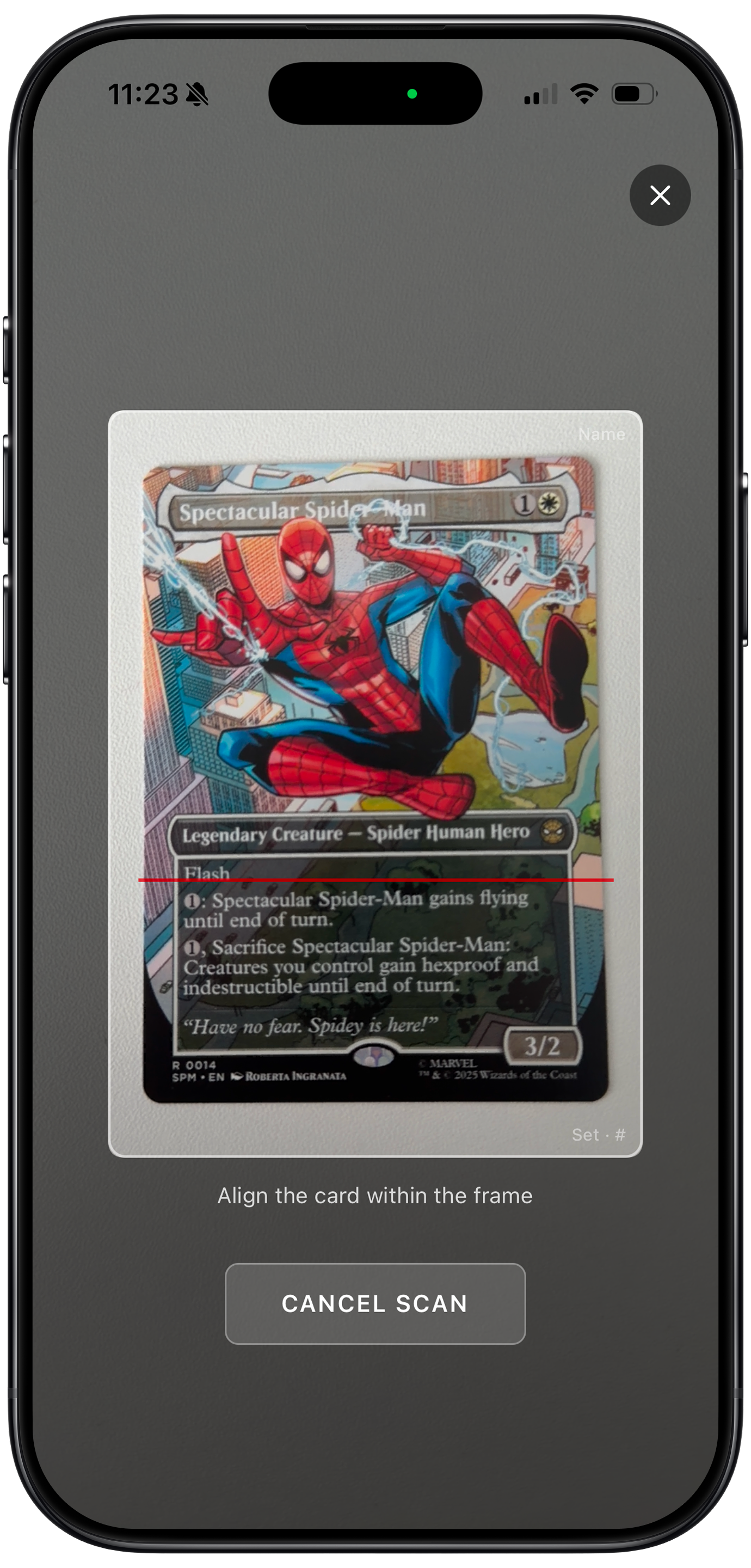 Quickly scan cards into your collection